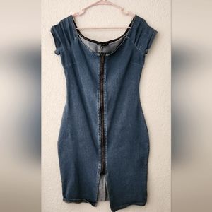 Jean zip up dress